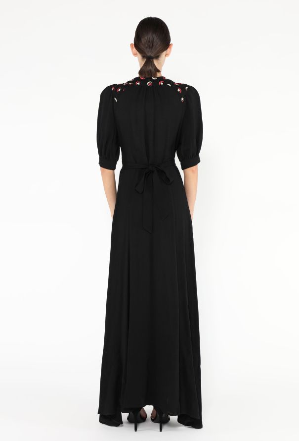 Ossie Clark RARE 1970 'Moon & Stars' Keyhole Gown - 5