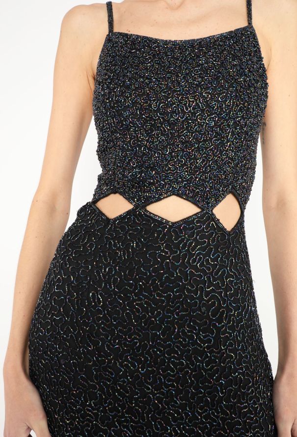 '90s Beaded Cut-Out Gown - 2