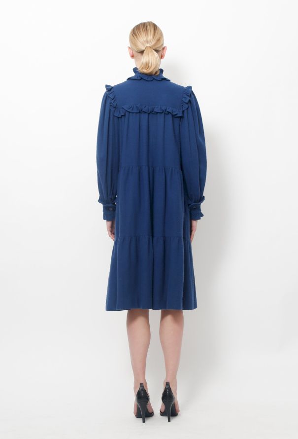 Saint Laurent Early '70s Belted Wool Smock Dress - 4