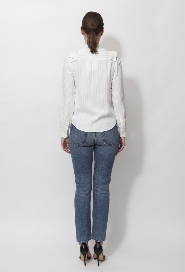 Chloé 2014 Striped Lavallière Shirt - 5
