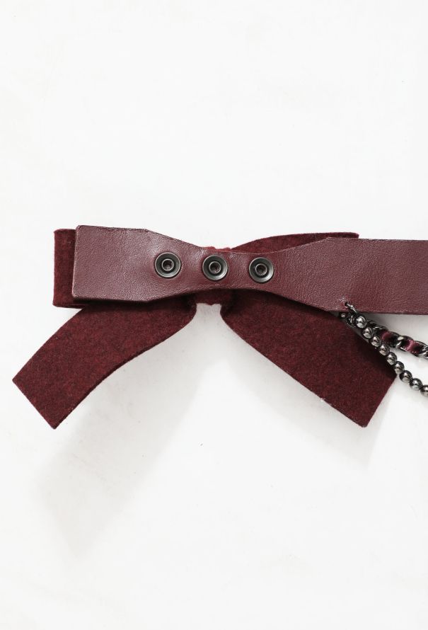 Chanel F/W 2002 Felt Bow Chainlink Belt - 6