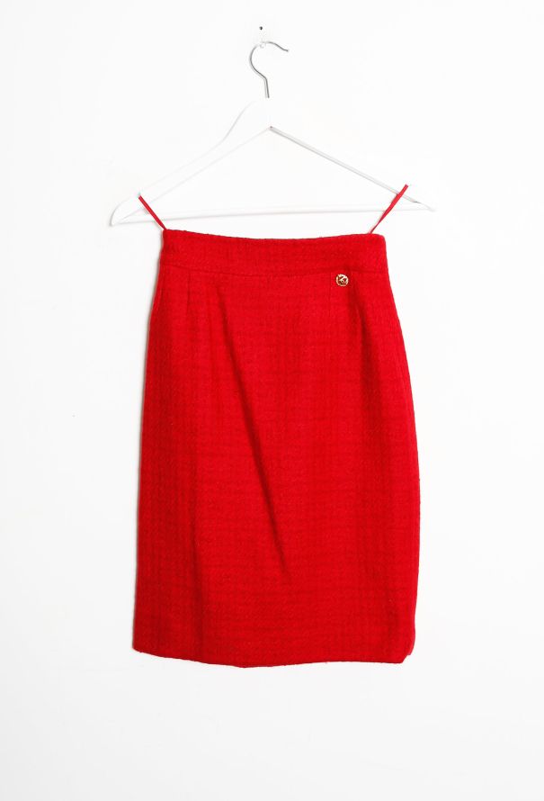 Chanel Scarlet Tweed Skirt - 7