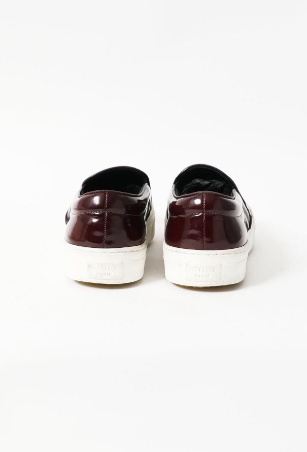 Céline Burgundy Patent Slip-On Sneakers - 4