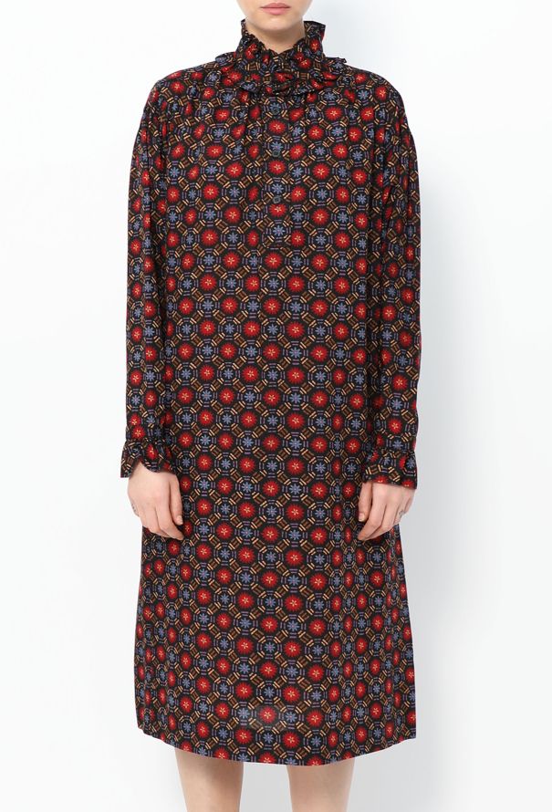 Saint Laurent COLLECTOR F/W 1980 Printed Silk Smock Dress - 4