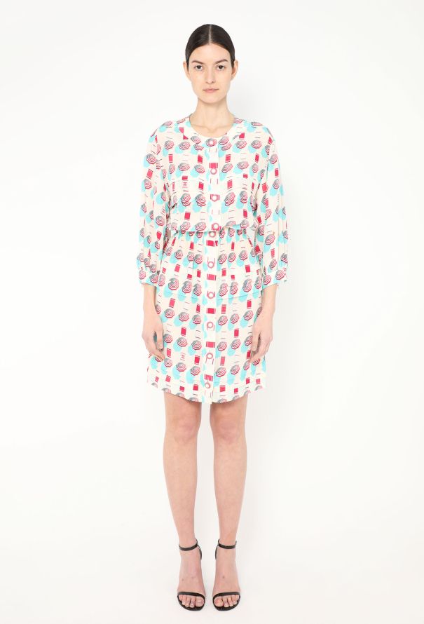 Chanel S/S 2019 Graphic Silk Dress - 4