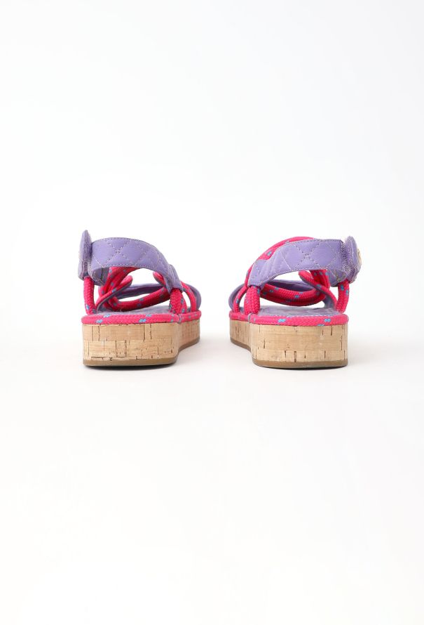 Chanel 2021 Quilted 'CC' Cord Sandals - 5