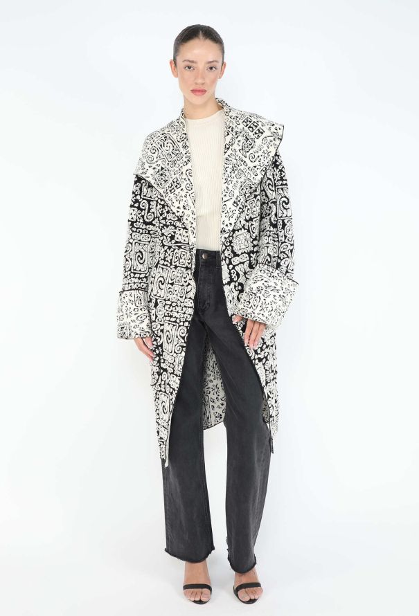 Céline S/S 2014 Jacquard Shawl Coat - 5