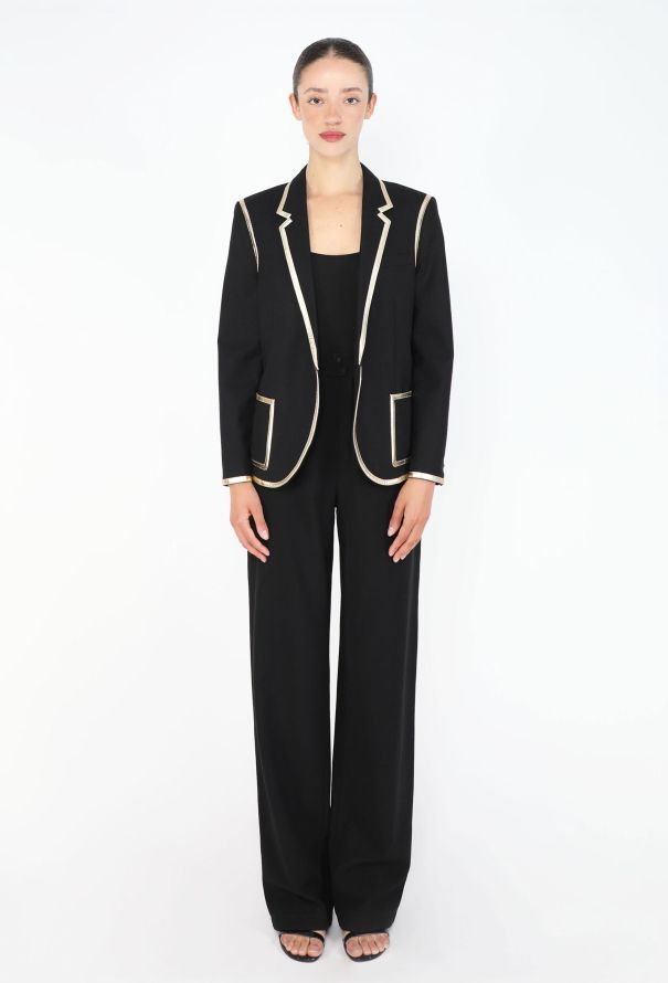 Saint Laurent Metallic Leather Trim Blazer, S/S 2018 - 5