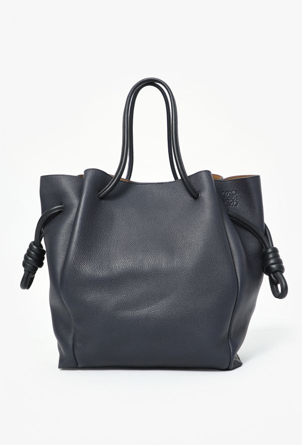 Loewe Flamenco Grained Leather Tote in Deep Navy - 1