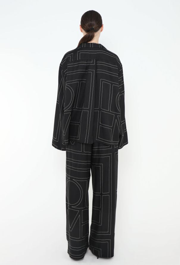 Toteme 2023 Monogram Silk Pajama Set - 5
