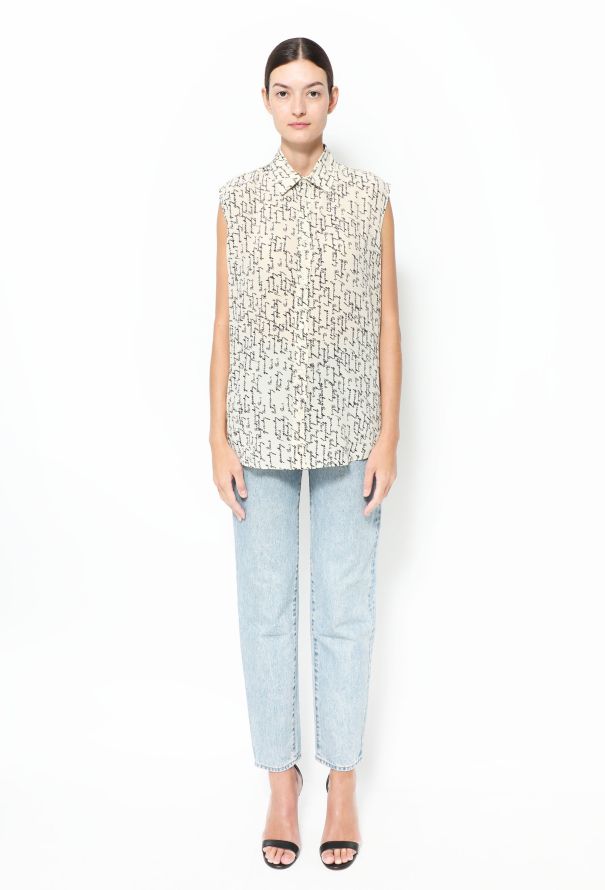 Givenchy Scripted Silk Ivory Shirt - 2