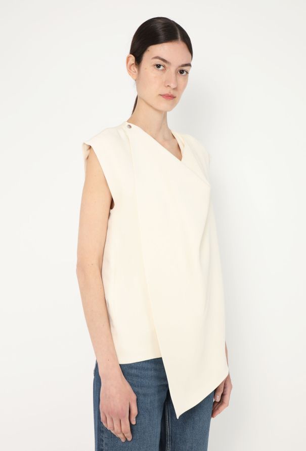Céline Asymmetrical Draped Wrap Top - 3