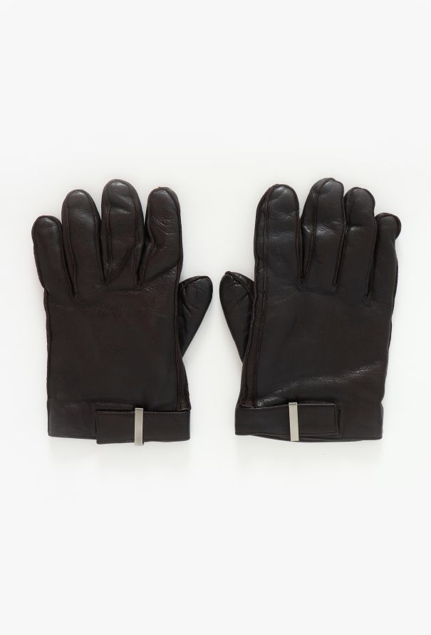 Gucci Rabbit Fur-Lined Leather Gloves - 2