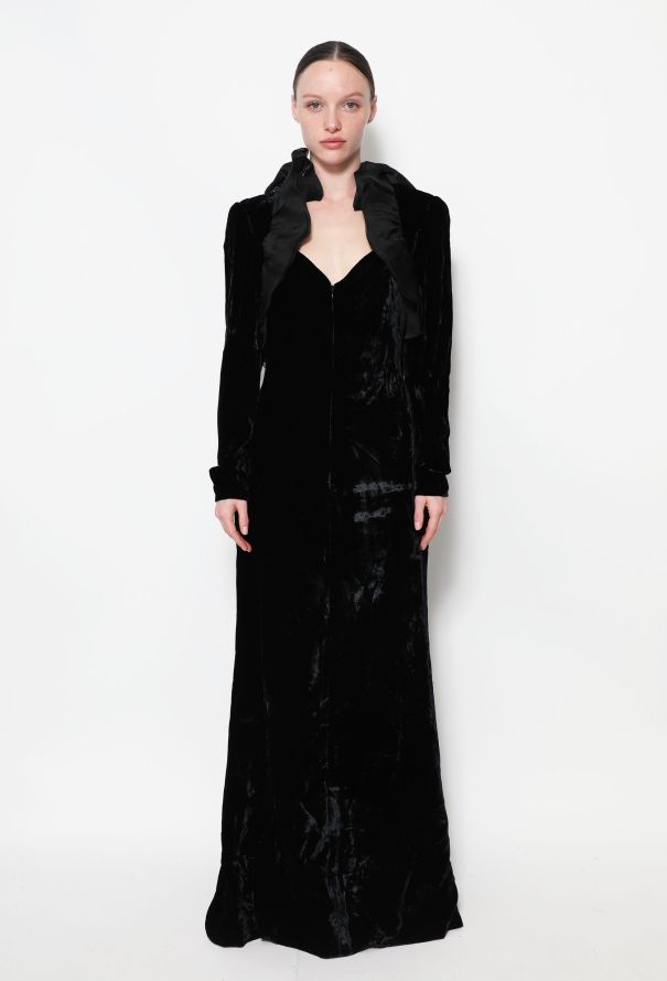 Valentino STUNNING '80s Ruffled Velvet Gown - 1