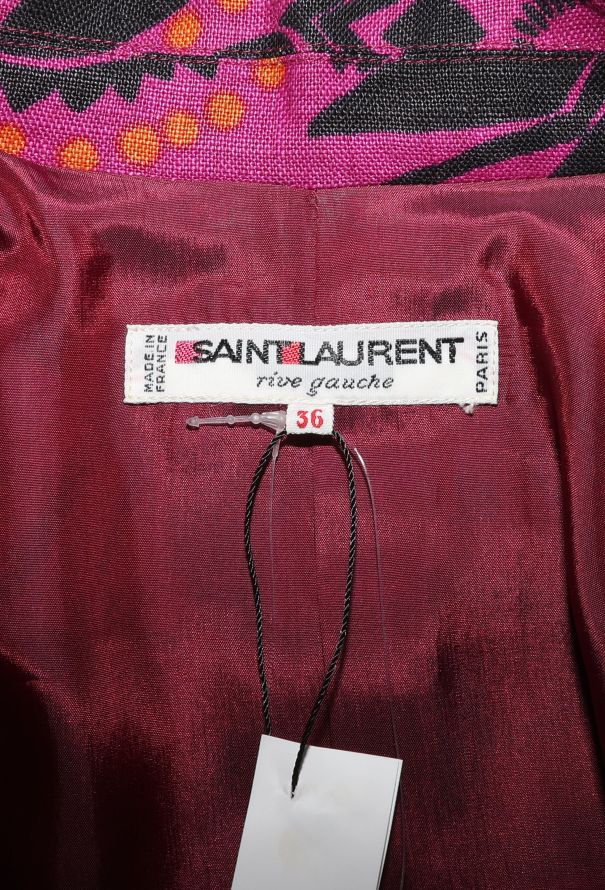 Saint Laurent '80s Abstract Linen Jacket - 6