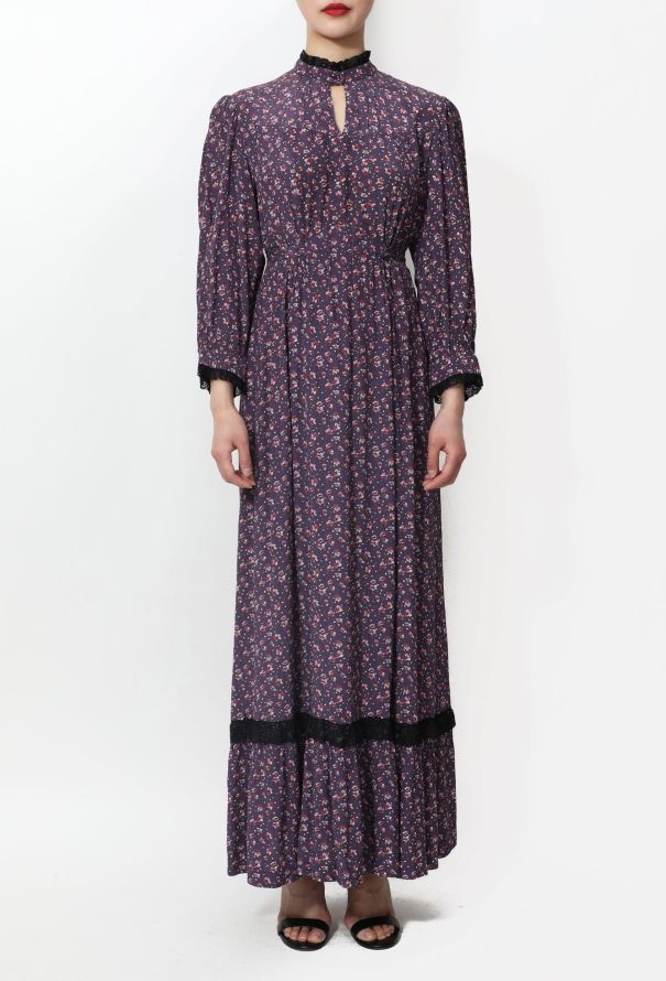 70s Floral Prairie Dress - 3