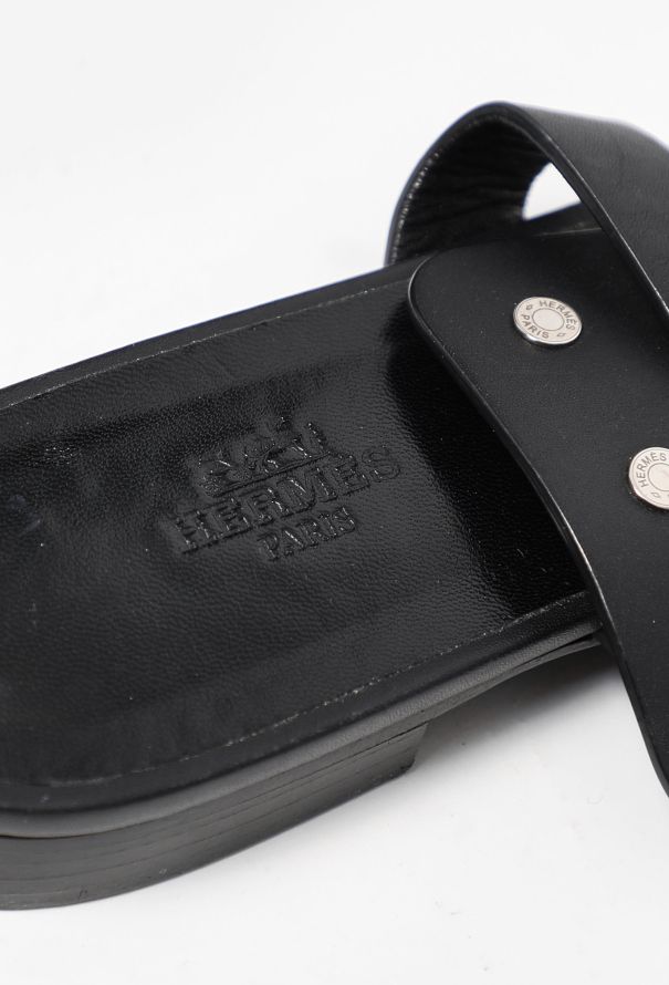 Hermès Studded Leather Sandals - 7