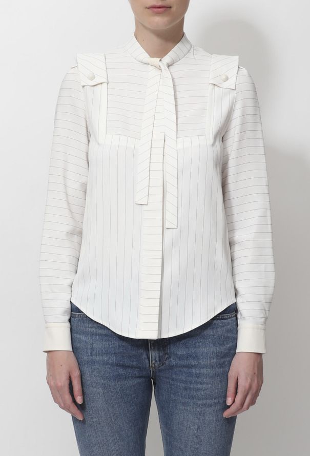 Chloé 2014 Striped Lavallière Shirt - 3