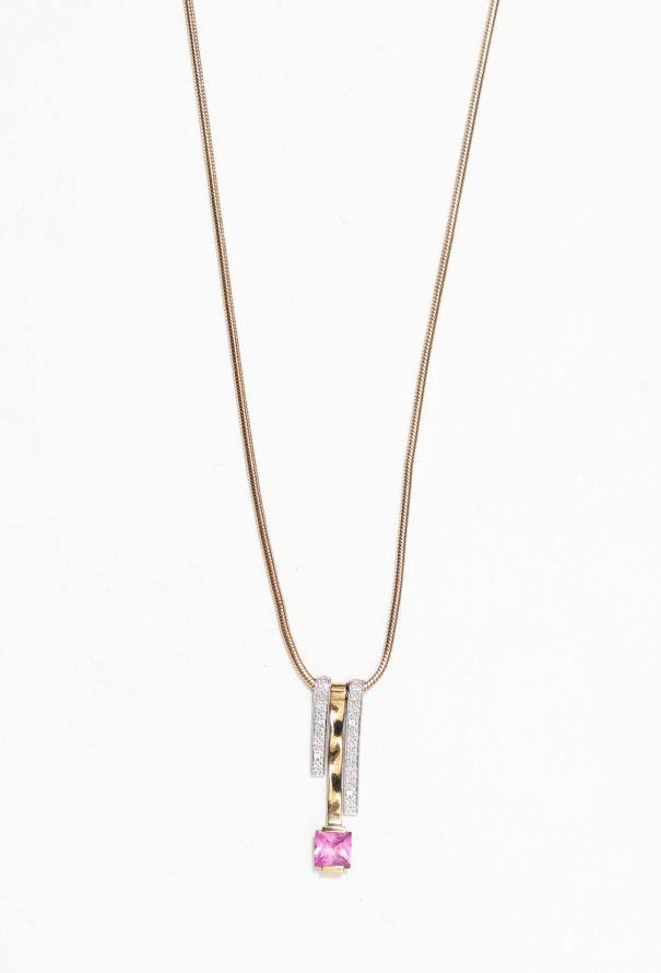 Balenciaga Metallic Strass Necklace & Ring Set - 2