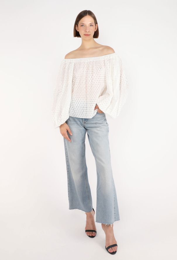 Alaïa Off-Shoulder Voile Blouse, 2019 - 5