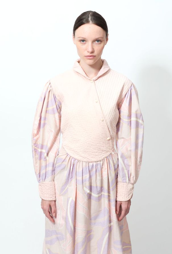 Exquisite Vintage 80s Pleated Floral Printed Dress - 5