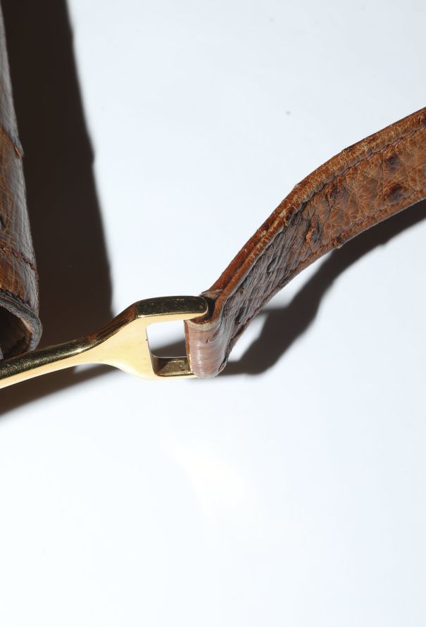 Hermès Rare 1976 Gold Ostrich Passe-Guide Bag - 11
