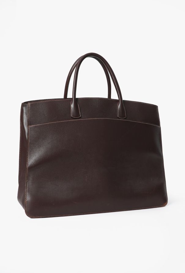 Hermès Vintage Ébène Swift Whitebus GM Bag - 2