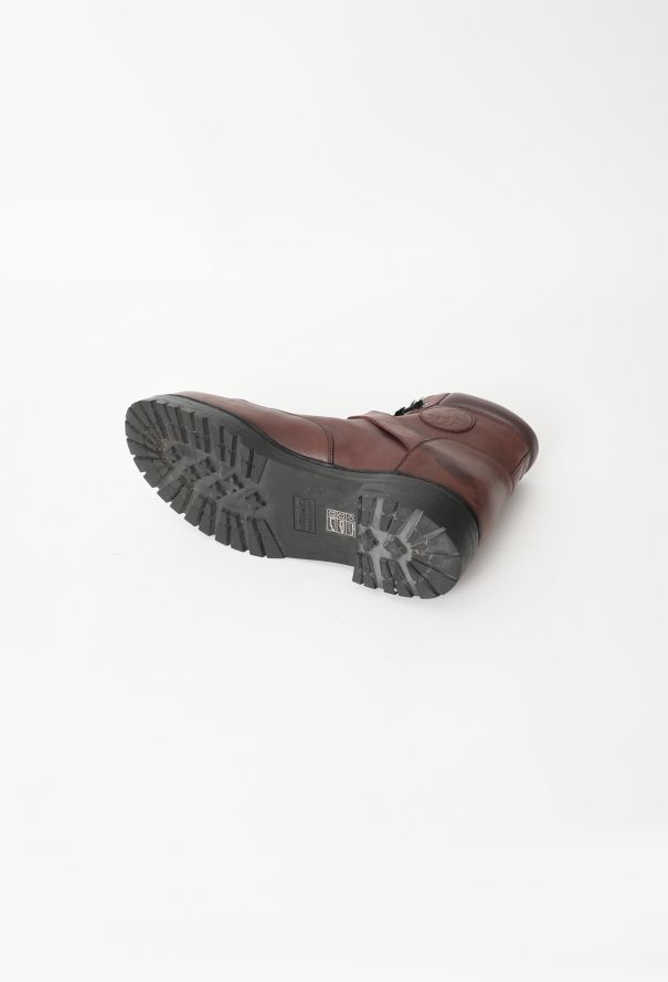 Hermès 2013 Leather Hiking Buckle Boots - 7