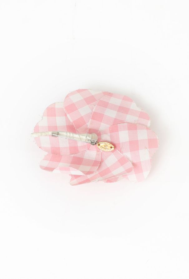Chanel '90s Checkered Camélia Brooch - 3