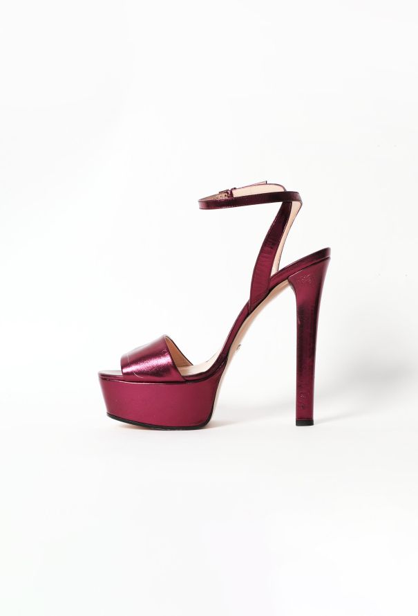 Gucci 'Leila' Metallic Platform Sandals - 3