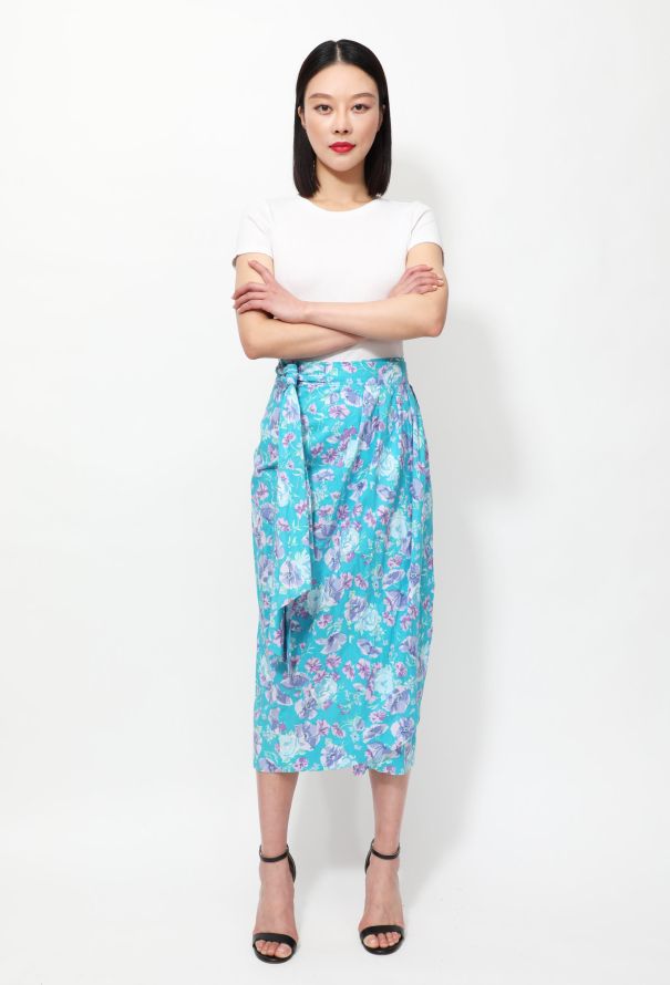 80s Laura Ashley Floral Wrap Skirt - 3