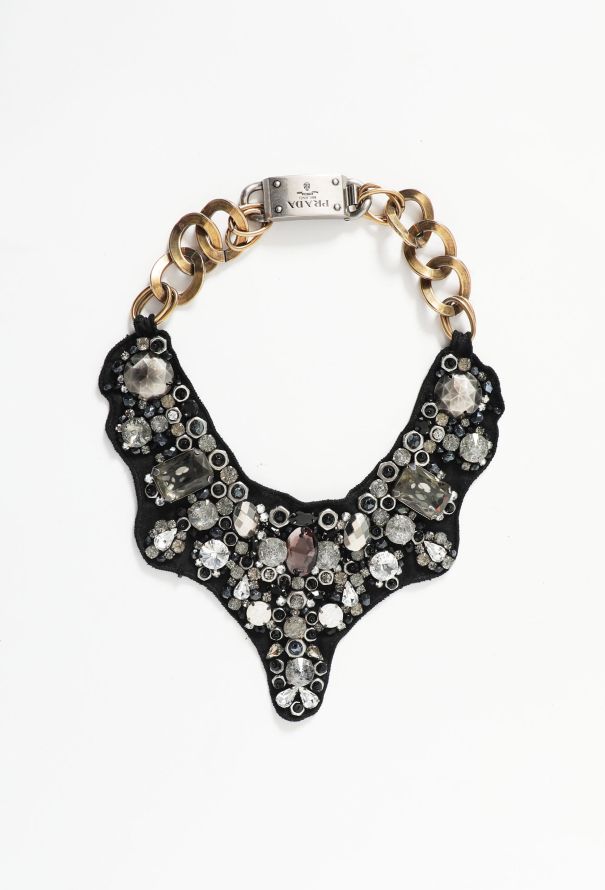 Prada Early 2000s Embellished Bib Necklace - 1