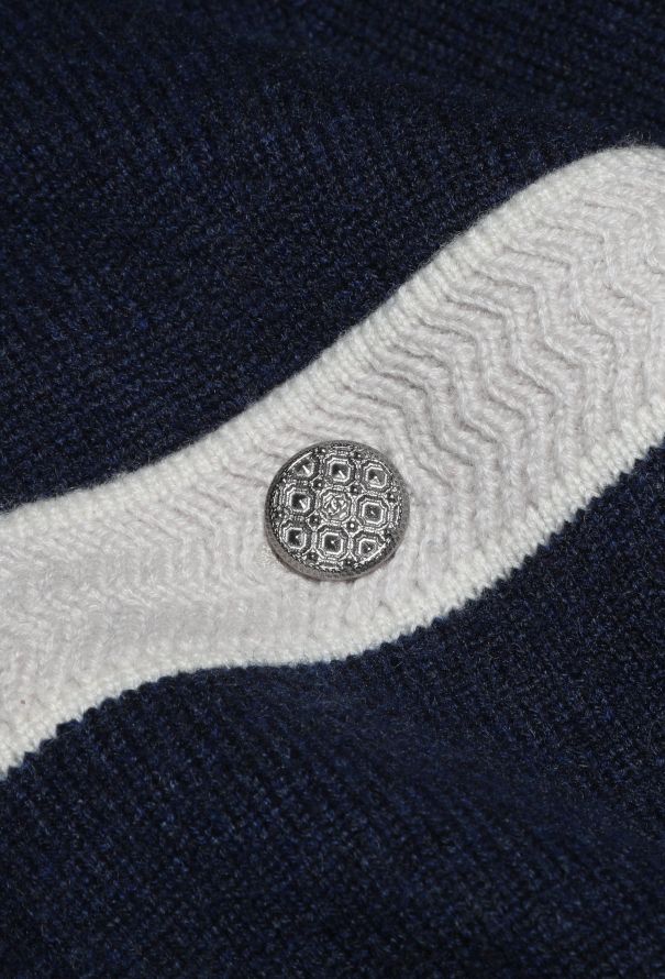 Chanel Bicolor Cashmere Knit Cardigan - 7