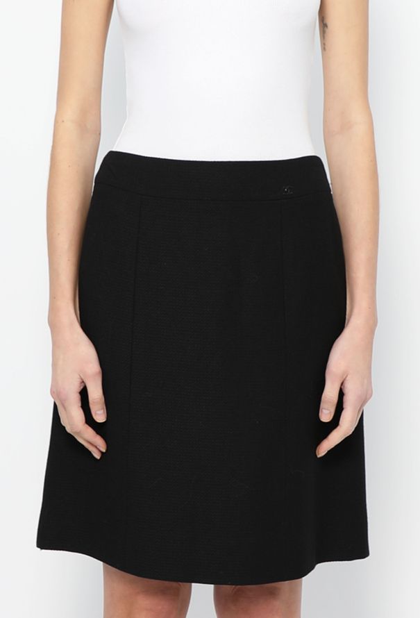 Chanel A-Line Silk Piqué Skirt - 2
