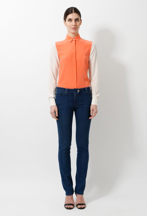 Céline Bicolor Silk Blouse - 3