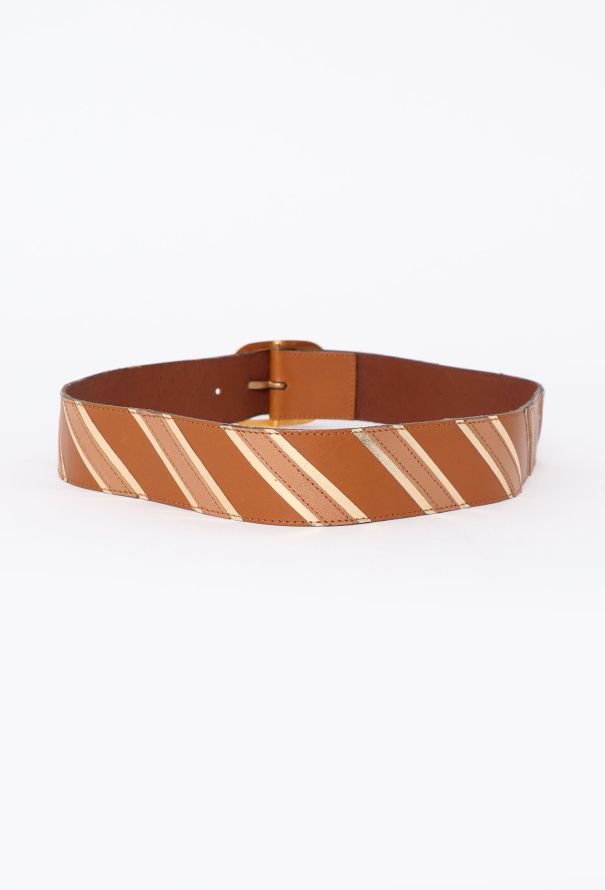 Saint Laurent Vintage Iridescent Striped Belt - 2