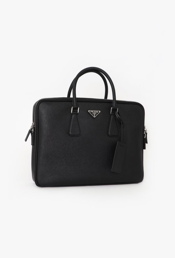 Prada Black Saffiano Briefcase - 3