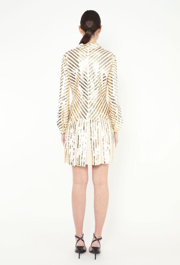 Valentino 2022 Sequin Appliqué Fluted Dress - 4