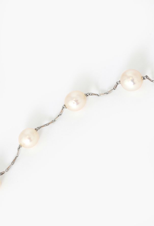 Vintage Fine Jewelry 1930s 18k White Gold & Pearl Necklace - 2