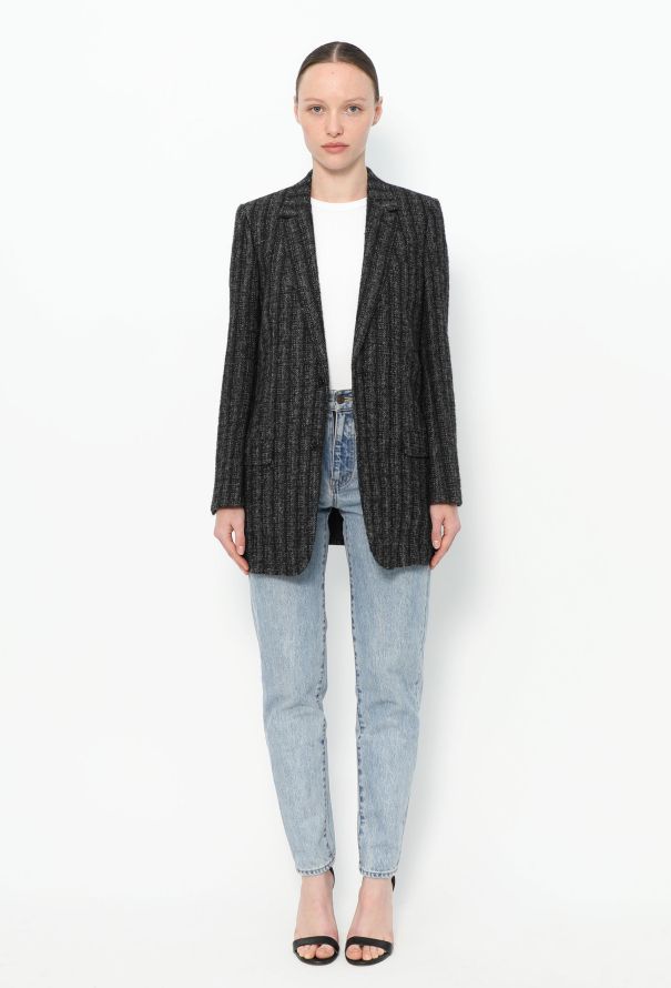 Saint Laurent F/W 2015 Striped Wool Blazer - 4