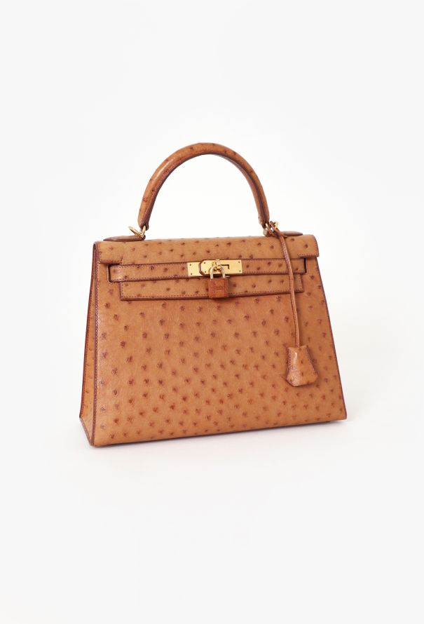 Hermès Gold Ostrich Sellier Kelly 28 - 3