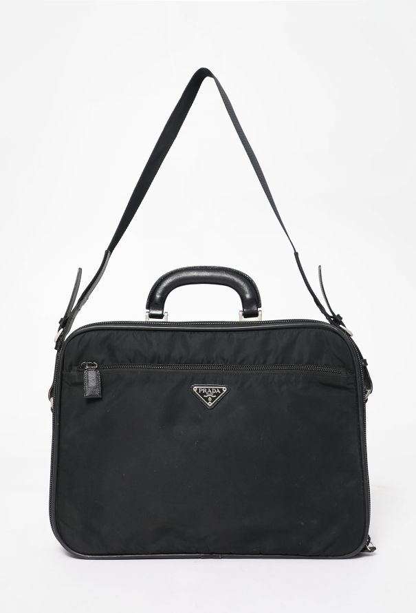 Prada Black Nylon Briefcase - 1