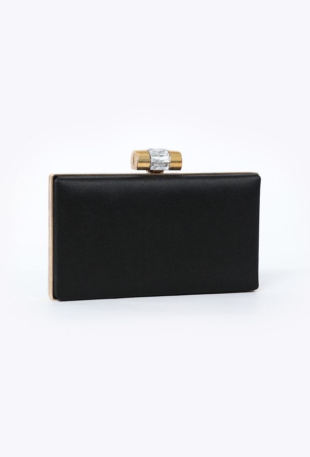 Saint Laurent Satin Crystal Minaudière Clutch - 2