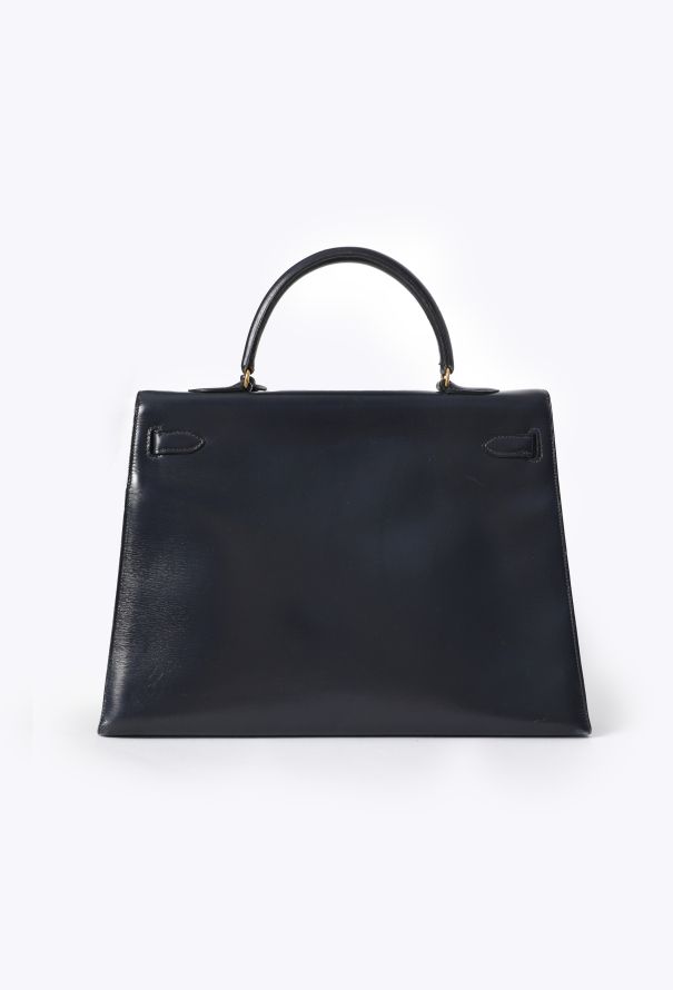 Hermès Vintage Bleu Marine Box Kelly Sellier 35 - 5