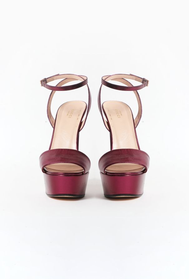 Gucci 'Leila' Metallic Platform Sandals - 2