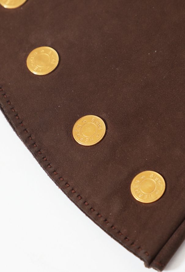 Hermès Coin Wide-Cuff Suede Gloves - 4