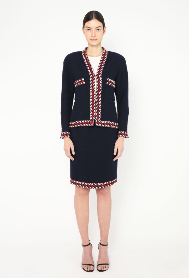 Chanel Haute Couture F/W 1986 Bouclé Trim Ensemble - 3