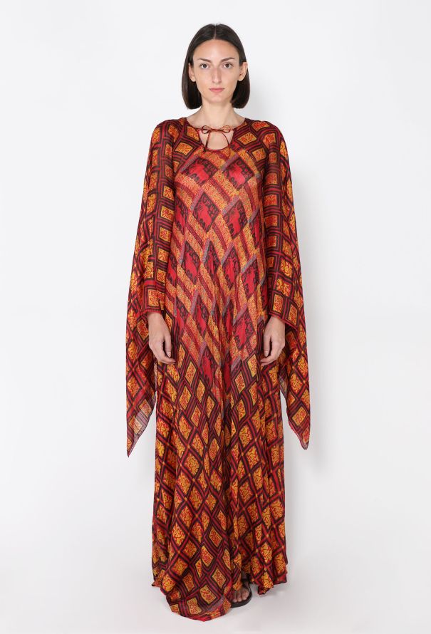 Authentic Indian Silk Kaftan, 1970s - 2