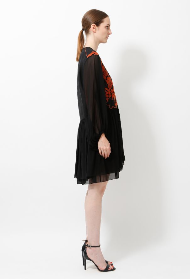 Chloé 2017 Embroidered Chiffon Dress - 3