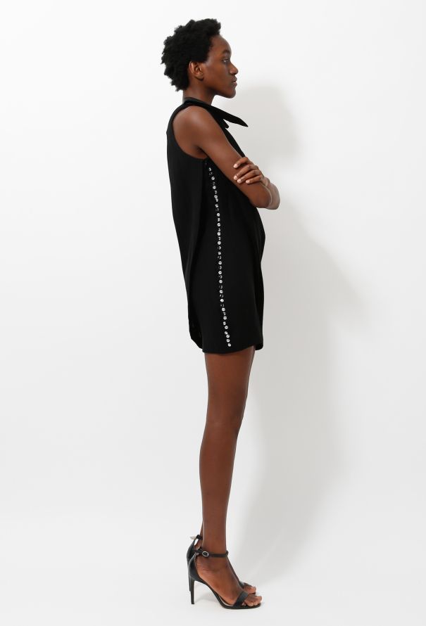 Azzaro One Shoulder Rhinestone Bow Dress - 3